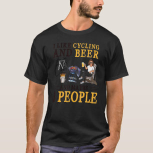 T-shirt J'Aime La Bière Et Le Cyclisme Et Peut-Être 3 Pers