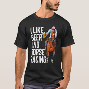 T-shirt J'aime la bière et les courses de chevaux 3 person