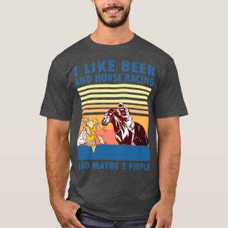 T-shirt J'aime la bière et les courses de chevaux et peut-