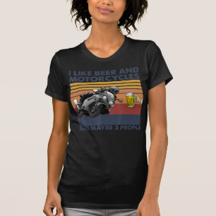 T-shirt J'Aime La Bière Et Les Motos - Motos Cadeau