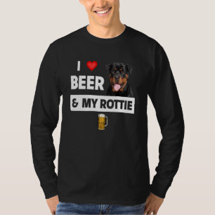 T-shirt J'Aime La Bière Et Ma Rottie Maman Papa Rottweiler