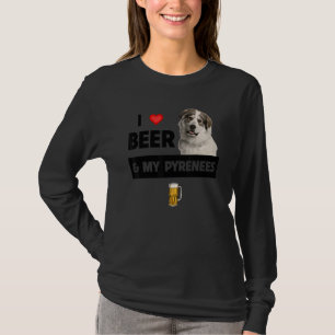 T-shirt J'Aime La Bière Et Mes Grands Pyrénées Maman Papa