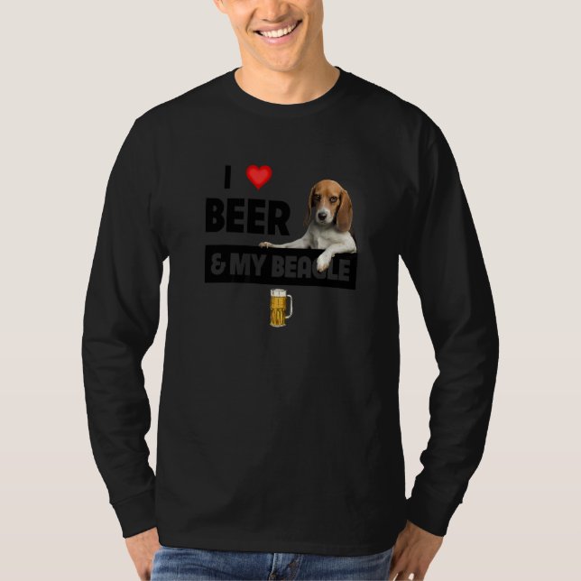 T-shirt J'Aime La Bière Et Mon Beagle Maman Papa Chasse Ch (Devant)