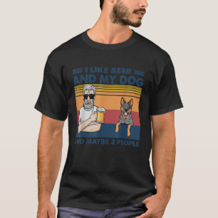 T-shirt J'aime la bière et mon chien Blue Heeler Australie
