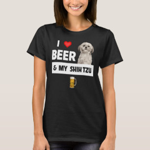 T-shirt J'Aime La Bière Et Mon Chien Chien Chien Chien Tzu