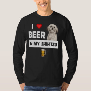 T-shirt J'Aime La Bière Et Mon Chien Chien Chien Chien Tzu
