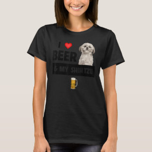 T-shirt J'Aime La Bière Et Mon Chien Chien Chien Chien Tzu