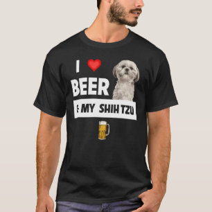 T-shirt J'Aime La Bière Et Mon Chien Chien Chien Chien Tzu