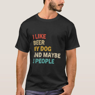 T-shirt J'aime la bière et mon chien et peut-être 3 person