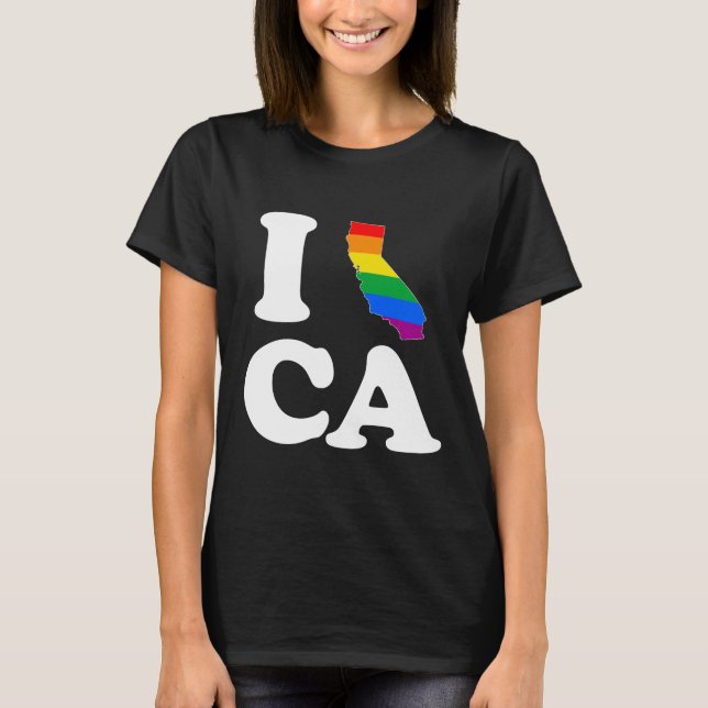T-SHIRT J'AIME LA CALIFORNIE GAIE - BLANC - .PNG (Devant)