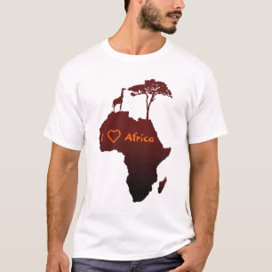 T-shirt J'aime la carte africaine de safari de l'Afrique