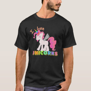 T-shirt J'AIME LA CHEMISE DE LICORNES ! Chemise mignonne