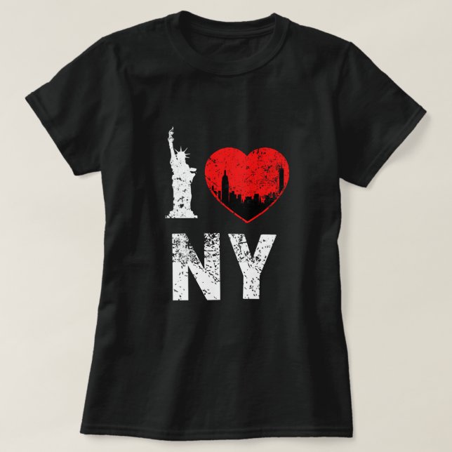 T-shirt J'aime la chemise de NY, la chemise des femmes, (Design devant)
