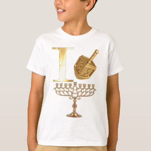 T-shirt J'aime la chemise d'enfants de Chanukah
