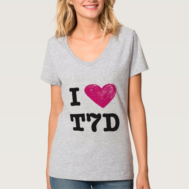 T-shirt J'aime la chemise du football de T7D (Devant)