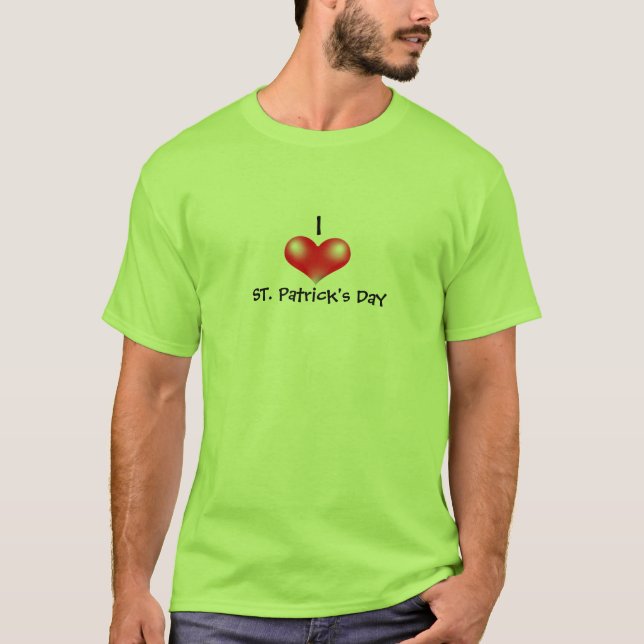 T-shirt J'aime la chemise du jour de St Patrick (Devant)