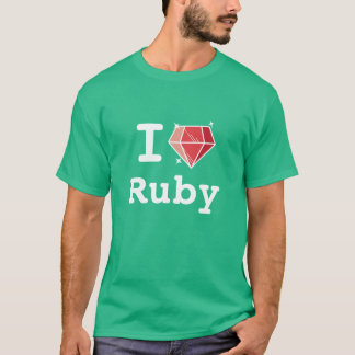 T-shirt J'aime la chemise heureuse rouge de codeur