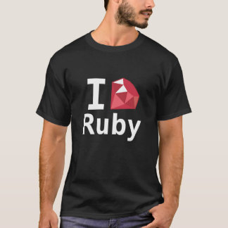 T-shirt J'aime la chemise rouge de geek