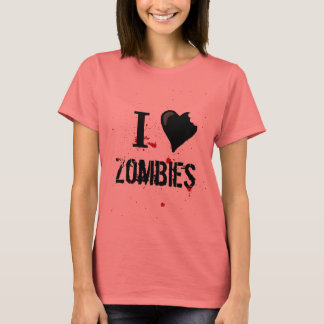 T-shirt J'aime la chemise Zombies