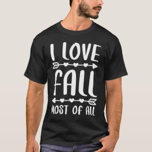 T-shirt J'Aime La Chute La Plupart De Tous Bonjour Automne