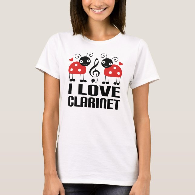 T-shirt J'aime la coccinelle de clarinette (Devant)