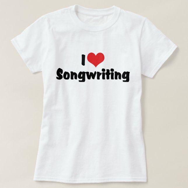 T-shirt J'aime la composition de chansons Heart - Composit (Design devant)
