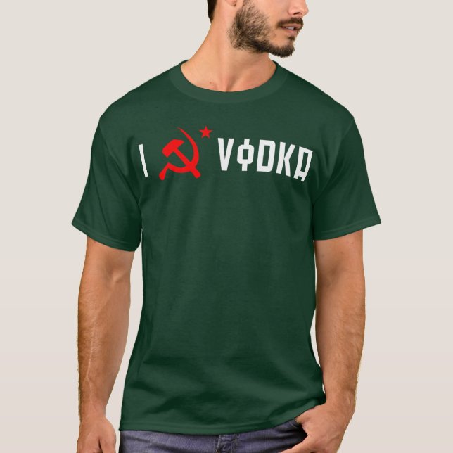 T-shirt J'AIME la copie NOIRE de VODKA (Devant)