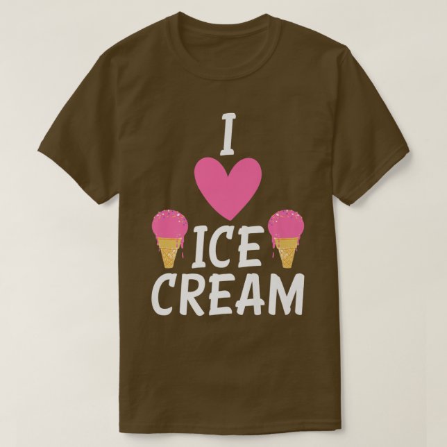 T-shirt J'aime la crème glacée  (Design devant)