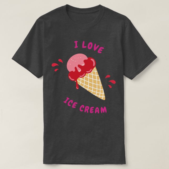 T-shirt J'aime la crème glacée 1 (Design devant)
