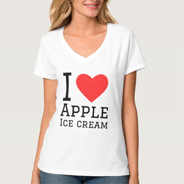 T-shirt J'aime la crème glacée Apple (Devant)