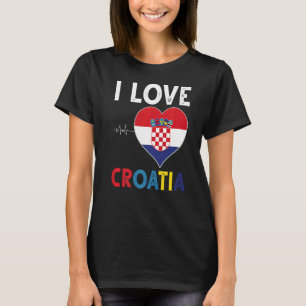 T-shirt J'aime la Croatie pour tous les Croates, hommes et