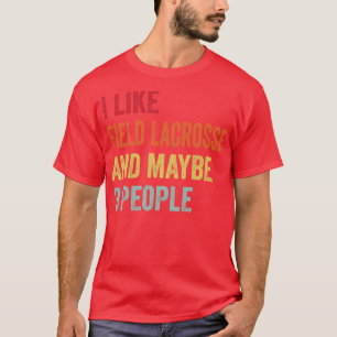 T-shirt J'Aime La Crosse De Champ Peut-Être 3 Personnes