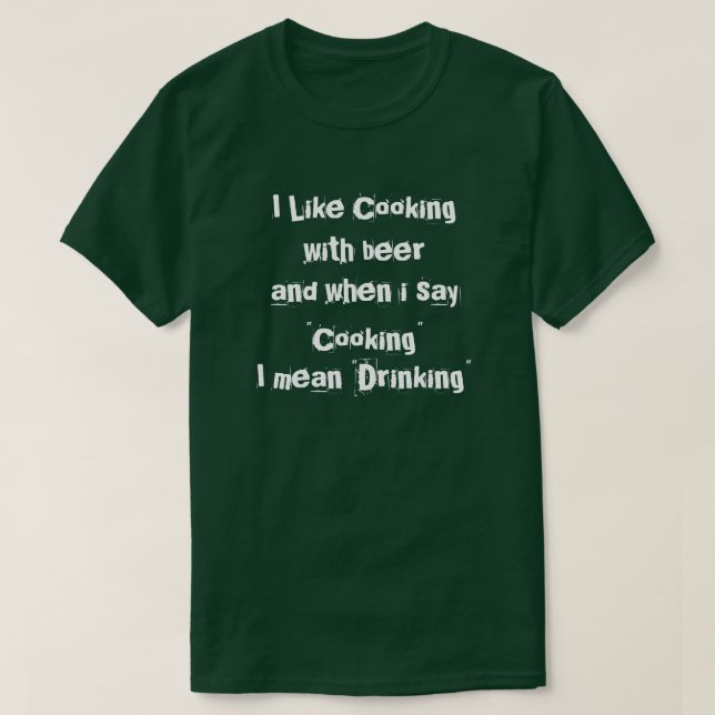 T-shirt J'aime la cuisine avec "Bière" (Design devant)