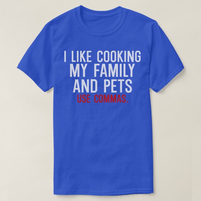 T-shirt J'aime la cuisine ma famille et les animaux utilis (Design devant)