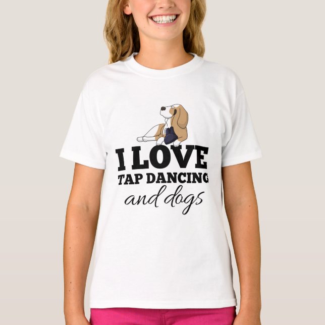 T-shirt J'aime la danse du robinet et les chiens Lover Cad (Devant)
