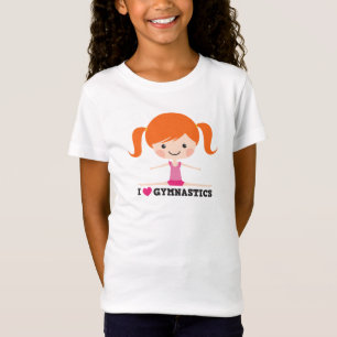 T-Shirt J'aime la fente de côté de fille de bande dessin