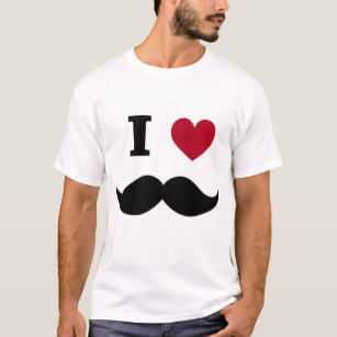 T-shirt J'aime la Fête des pères de la moustache Hipster