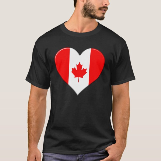 T-shirt J'aime la fierté nationale du drapeau du Canada Co (Devant)
