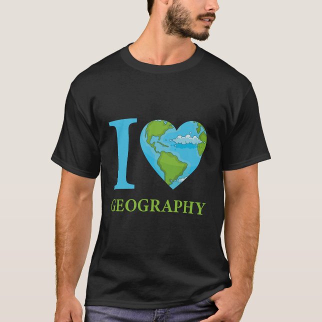 T-shirt J'aime la géographie - Géographique - Géographe (Devant)