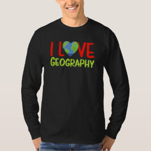 T-shirt J'aime la géographie Professeur de géographie Étud