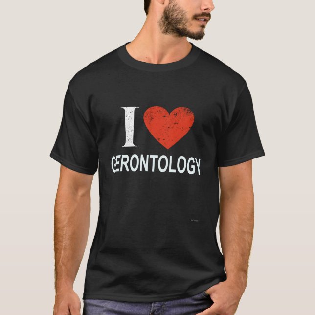 T-shirt J'Aime La Gérontologie Pour Gérontologue (Devant)
