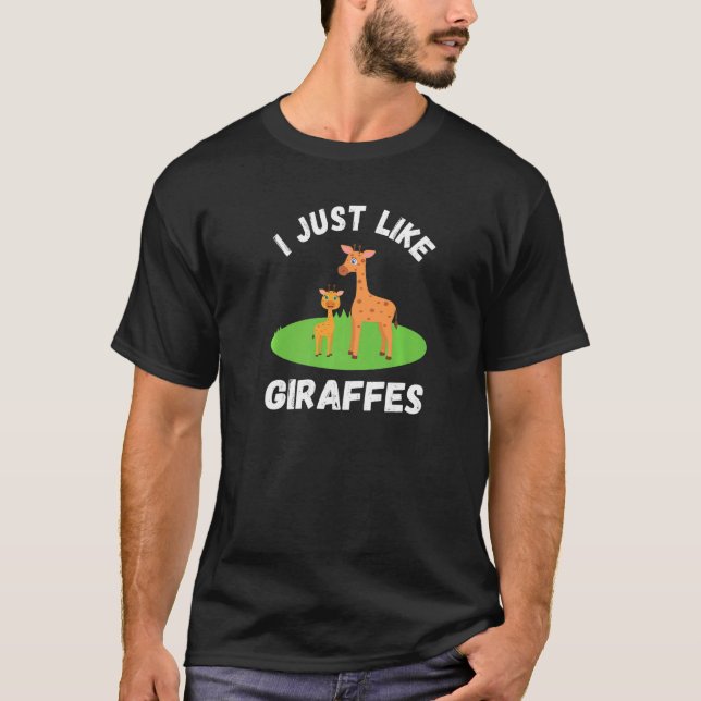 T-shirt J'Aime La Giraffes Cute Giraffe (Devant)