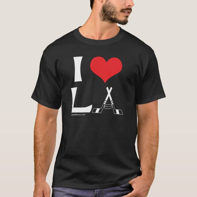 T-shirt J'aime la LA (le noir) (Devant)