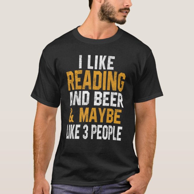 T-shirt J'Aime La Lecture Et La Bière Enseignants Libraria (Devant)