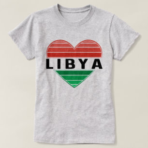 T-shirt J'aime la Libye, le coeur libyen