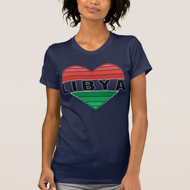 T-shirt J'aime la Libye, le coeur libyen (Devant)