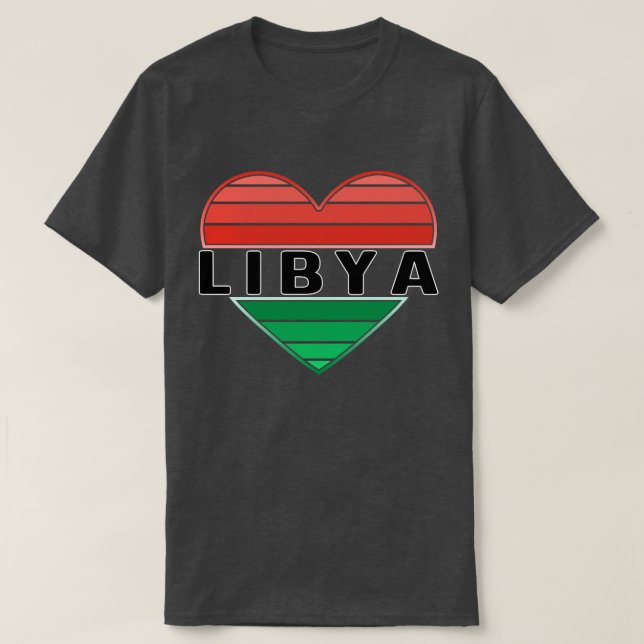 T-shirt J'aime la Libye, le coeur libyen (Design devant)