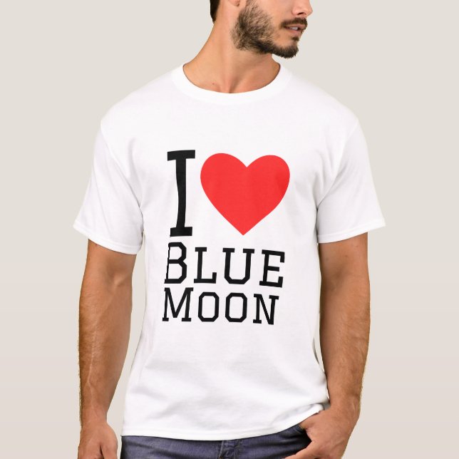 T-shirt J'aime la lune bleue (Devant)