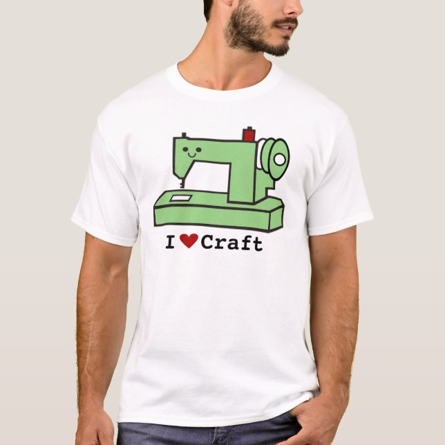 T-shirt J'aime la machine à coudre de Kawaii de métier (Devant)