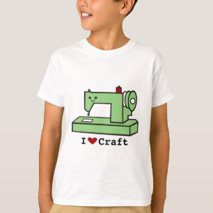 T-shirt J'aime la machine à coudre de Kawaii de métier